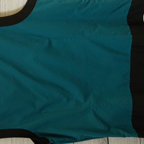 Ann Taylor Loft Sleeveless Sheath Dress Color Block Teal Blue, Sz 12 - Picture 10 of 13